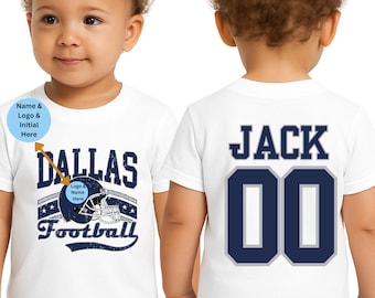 Personalized Dallas Football Toddler Shirt: Custom Name & Number