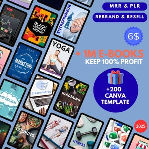 1M+ eBooks Bundle MRR PLR | Resell Digital Products | Passive Income | Business, Self-Help, Marketing, Finance | Instant Download | Resell