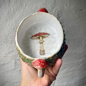 Fairy Mushroom Ceramic Bowl | Handmade Amanita Trinket Dish | Whimsical Woodland Pottery | Cottagecore Decor | Fantasy Ring Dish