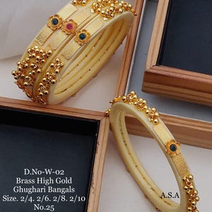 Bridal Bangles Red Ivory, Traditional Indian Chura, Gold Beaded Wedding Jewelry, Bride Accessories