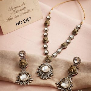 Conjunto de collar de boda Kundan, joyería nupcial tradicional, elegante regalo para la novia