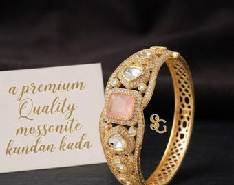 Set di bracciali Kundan in oro antico, stile Bollywood dell'India meridionale, coppia di bracciali da sposa