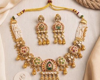 Set di gioielli artigianali di pregio - Collezione tradizionale indiana da sposa