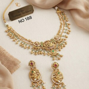 Wedding Jewelry for Bride, Statement Necklace & Earrings Set, Bridal Gift