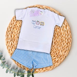 Boys Back to School Shirt/Personalized Embroidered Name Tee/First Day of School Outfit/Custom Youth Tee for Kids/Preschool to Grade 5