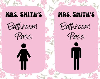 Floral Themed Classroom Passes EDITABLE