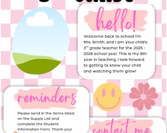 Back To School Teacher Info Sheet