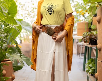 Honey Bee Wildflower-shirt voor dames | Imkercadeau | Save the Bees-T-shirt | Milieuvriendelijk T-shirt met print