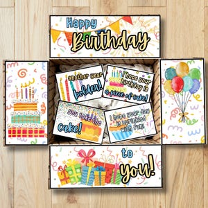 Birthday Care Package Printables • Happy Birthday Box Decor • Printable College Gift Box Flap Kit • Instant Download