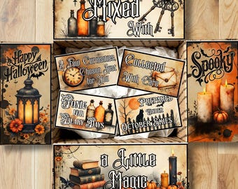 Halloween Care Package Printables • Vintage Curated Curiosities DIY Fall Box Decor (Digital Download) CPK-FAL