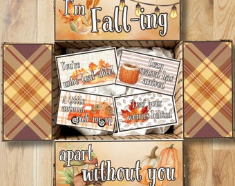 Fall Care Package Printable Labels • Falling Apart without You DIY Box Decor • College Long Distance Gift (Digital Download) CPK-FAL