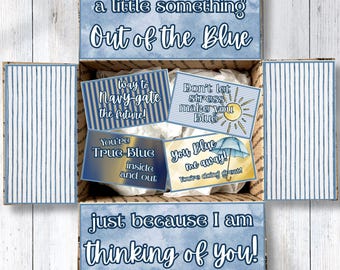 Thinking of You Care Package Printable, Out of the Blue Gift Box Flap Decor, Encouragement Gift, Instant Download CPK-COL