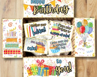 Birthday Care Package Printables • Happy Birthday Box Decor • Printable College Gift Box Flap Kit • Instant Download CPK-OCC