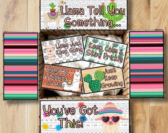 Encouragement Llama Care Package Printables • Llama Box Decor • Printable Box Flap Kit • Instant Download CPK-OCC
