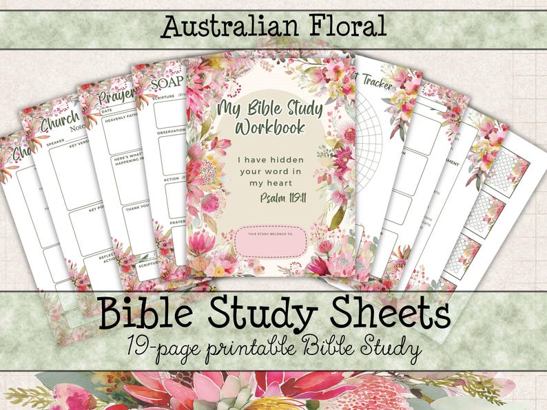 Floral Bible Study Printable Pack • Christian Journal Pages, Prayer ...
