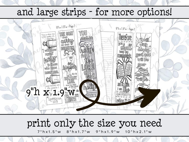 Leviticus Bible Journaling Margin Strips • Scripture Coloring Strips • Book of Leviticus Printable Bible Art Pages • Instant Download image 5