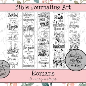 Römer Bibel Journaling Randstreifen • Schrift Färbung Streifen • Buch der Römer druckbare Bibel Kunst Seiten • Sofort Download