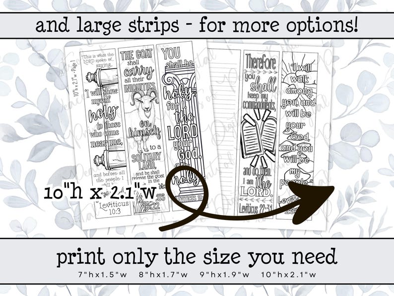 Leviticus Bible Journaling Margin Strips • Scripture Coloring Strips • Book of Leviticus Printable Bible Art Pages • Instant Download image 6