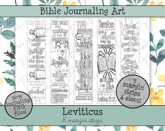 Leviticus Bible Journaling Margin Strips • Scripture Coloring Strips • Book of Leviticus Printable Bible Art Pages • Instant Download