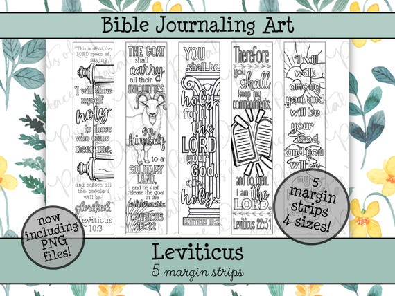 Leviticus Bible Journaling Margin Strips • Scripture Coloring Strips • Book of Leviticus Printable Bible Art Pages • Instant Download