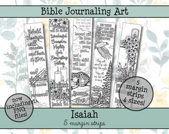 Isaiah Bible Journaling Margin Strips • Scripture Coloring Strips • Book of Isaiah Printable Bible Art Template Pages • Download