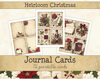 Christmas Junk Journal Journaling Cards • Heirloom Christmas Printable Pages • Nostalgic Winter Scrapbook Kit (Instant Download) JJF-CHR