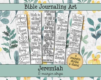 Jeremiah Bible Journaling Margin Strips Set • Scripture Coloring Strips • Old Testament Printable Bible Art Pages • Instant Download