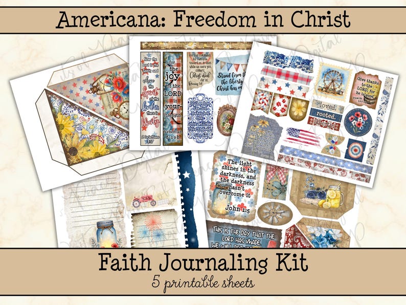 Christian Journaling Kit • Freedom in Christ Scripture Ephemera ...