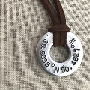 Rustic Leather & Steel Personalized Unisex Necklace image 4