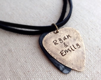 Secret Message Personalized Guitar Pick Necklace