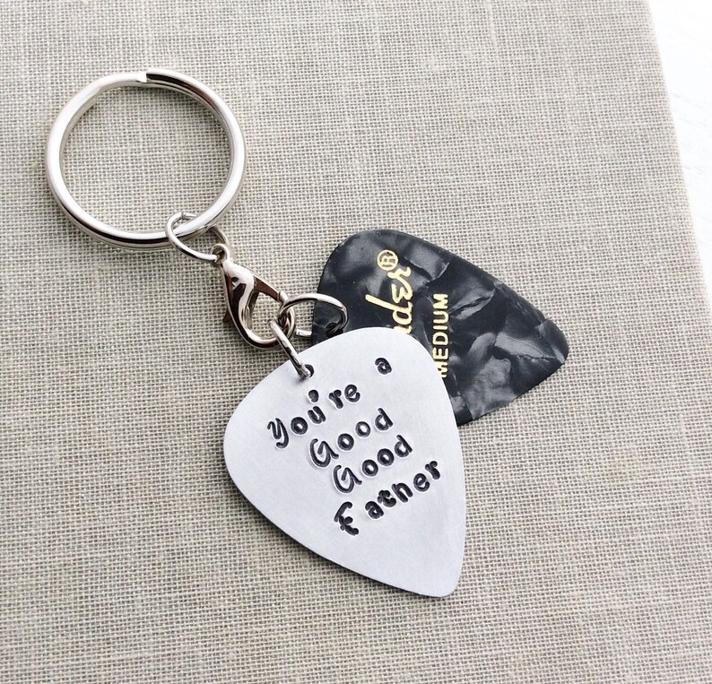 Personalized Guitar Pick Keychain with Spare Fender Pick Etsy