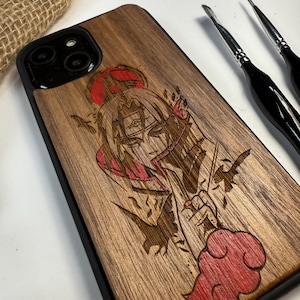 Japanese Ninja Anime Manga  Handmade Wood Phone Case,Cover for iPhone, Samsung and Google Pixel