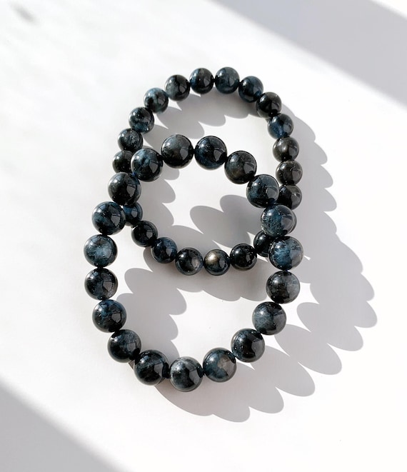 AAAA+ 希少ブラックデビルブルーアクアマリンブレスレット | 本物の