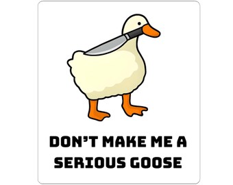 Goose with Knife Sticker: Funny Spooky Meme Decal