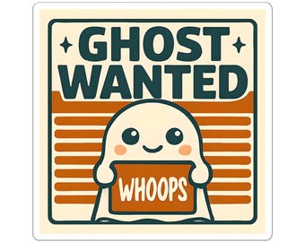 Kawaii Ghost Sticker: Funny Halloween Laptop Decal