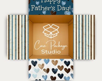 Father's Day Care Package Stickers, Military Dad Gift Box Labels, Long Distance Shipping Box Flap Decor, Deployed Father Box Decorating Kit