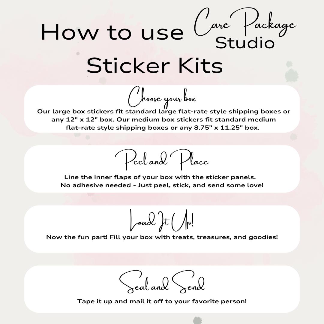 Finals Survival Kit Care Package Stickers, College Student Gift Box ...