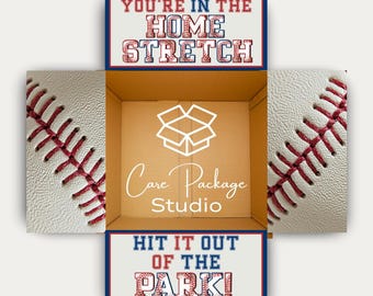 Baseball Care Package Sticker Set, College Finals Survival Kit Labels, Sports Gift Box Flaps, Deployed Soldier Shipping Box Decorated Labels
