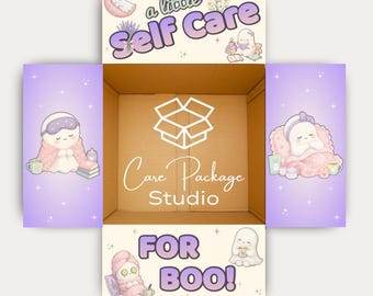 Halloween Care Package Box Flap Stickers, Self Care Box Labels, College Student Dorm Gift Box, Self Care for Boo, Ghost Sticker Set for Her