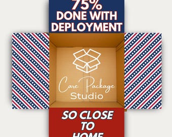 Deployment Care Package Stickers, 75% Done Deployment Countdown Box Decorations, Military Mail Call Box Flaps, Soldier Support Gift Labels