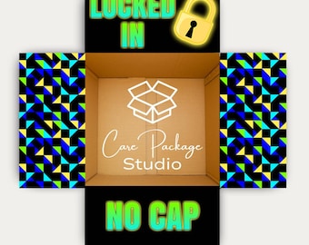 Locked In Care Package Box Flap Stickers, Gamer College Study Gift Box Labels, Finals Week Care Package Decorations, Exam Week Survival
