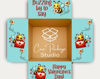 Valentines Day Care Package Labels, College Gift Box Flaps, Military Deployment Shipping Box Stickers, Long Distance Relationship Gifting