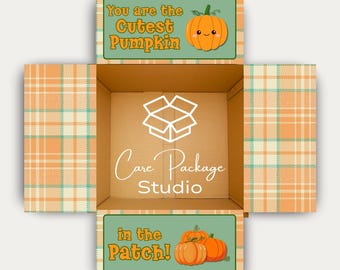 Care Package Box Flaps, Cutest Pumpkin in the Patch, Fall Care Package Flap Stickers, College Student Care Package Labels, Autumn Gift Box