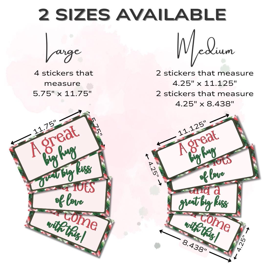 Christmas Care Package Sticker Kit, A Great Big Hug Gift Box Labels ...