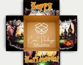 Halloween Care Package Sticker Kit, College Student Care Package Labels, Military Deployment Gift Box Flap Stickers, Spooky Care Package Box
