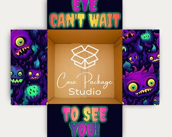 Halloween Care Package Flap Stickers, Eye Can't Wait to See You Label Sticker Set, College Student Boo Box Decor, Military Deployed Boxes