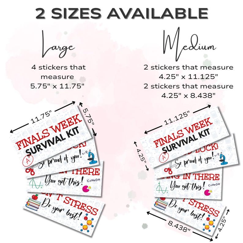 Finals Week Survival Kit Care Package Stickers, College Student Gift ...