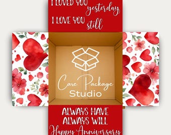 Anniversary Care Package Stickers, Romantic Box Flaps, Long Distance Relationship Gift Box Labels, Decorations for Shipping Boxes