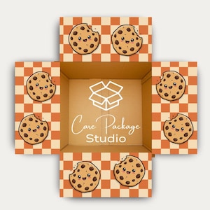 Cookie Care Package Box Flaps, Cookies Gift Box Decor for Students, Military, Long Distance Friends and Family, Shipping Box Stickers