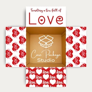 Box Full of Love Sticker Kit, College Student Care Package Box Flaps, Deployment Care Package Decorations Stickers, Gift Box for LDR